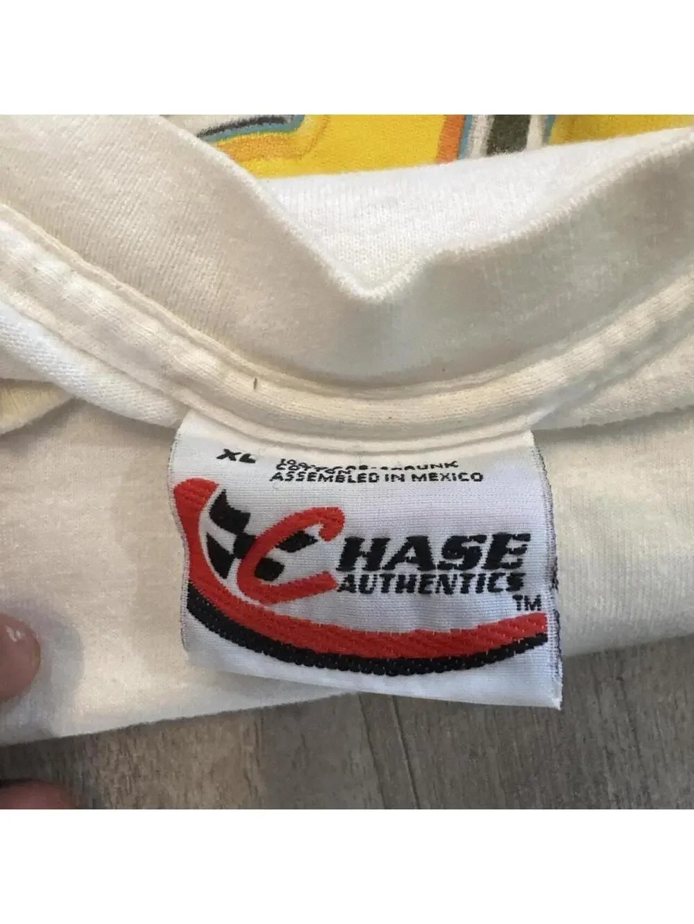 NASCAR Men's White and Cream Tshirt